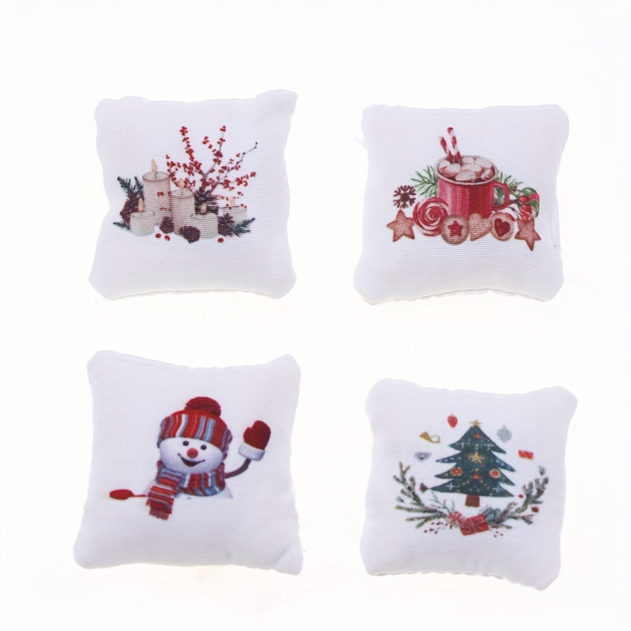 Christmas Dollhouse Pillow Model Festive Holiday Home Decor