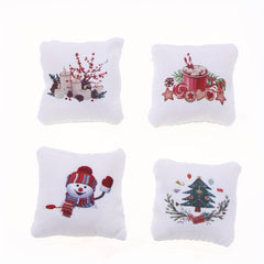 Christmas Dollhouse Pillow Model Festive Holiday Home Decor