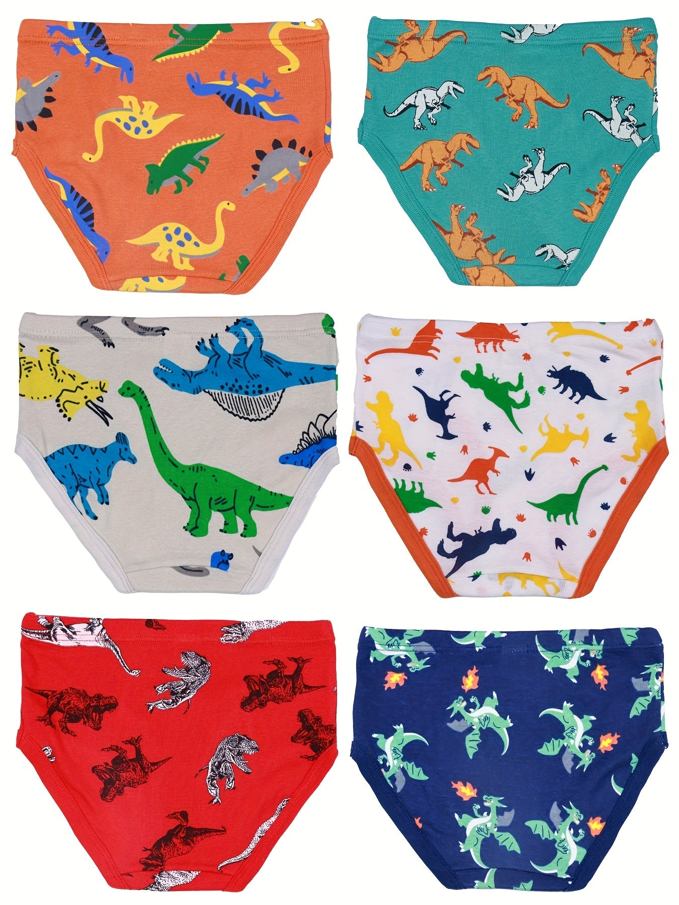 Boys Dino Briefs Shark Undies Trucks Pack of 6
