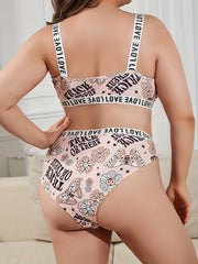  Floral Print Bra & Panty Lingerie Set