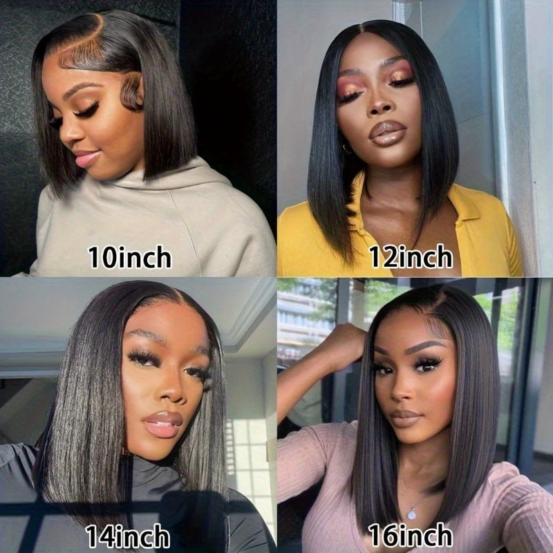 13X4 HD Clear Lace Front Bob Wig Short Straight 100% Human Hair