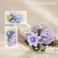 3D Puzzle Flower DIY Kit Romantic Roses Sunflowers Butterfly Building Blocks