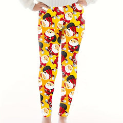 Women's Plus Santa Claus Print High Stretch Leggings
