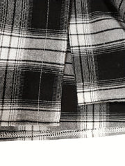  Plaid Print Long Sleeve Button Up Shirt Top