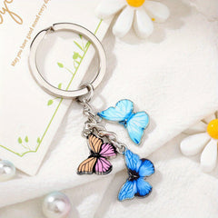 Boho Butterfly Keychain Animal Key Ring Purse Bag Charm Women Girls Gift