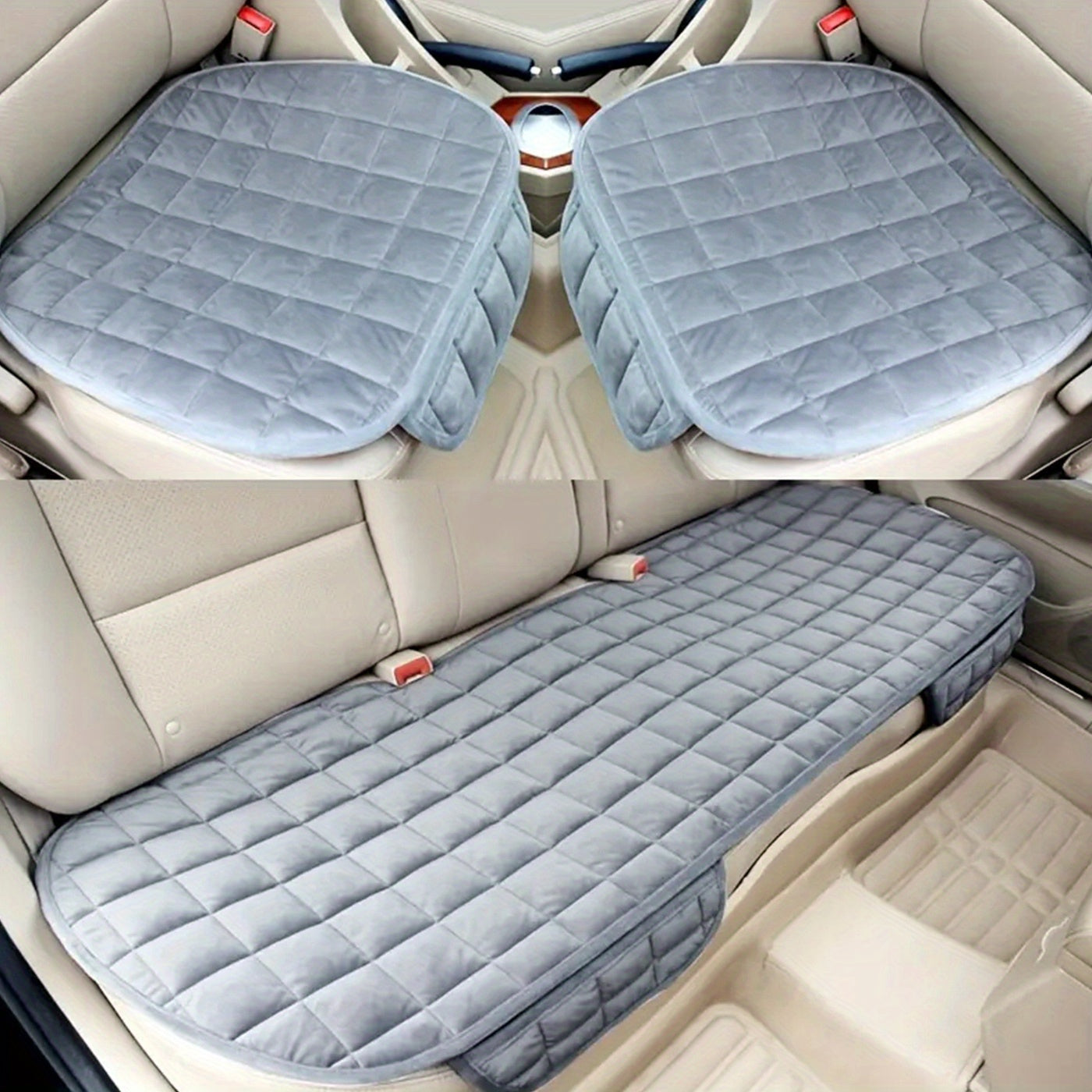 3pcs Plush Car Seat Cushion Pad Car Seat Protector Warm Thick Seat Covers