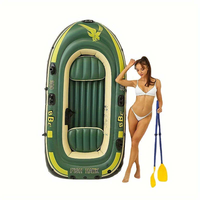 3-Person Inflatable Fishing Kayak with Hard Bottom