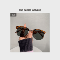 Metal Semi Rimless Sunglasses Vintage Punk UV400 Sunshade Eyeglasses