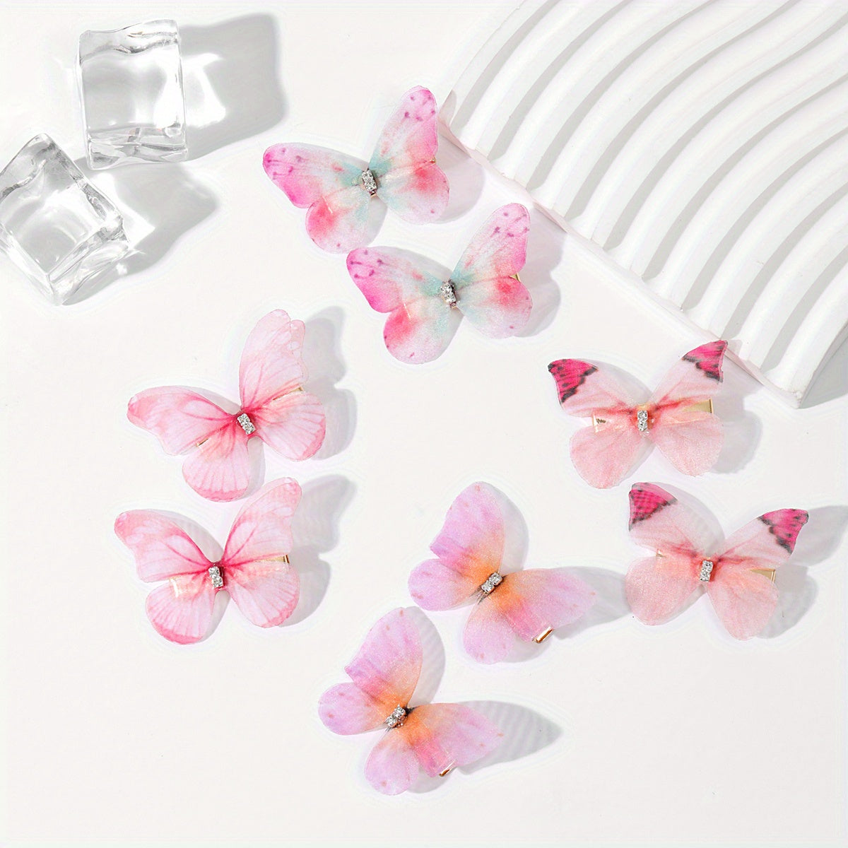 8pcs Butterfly Barrettes Vintage Hair Clip Accessories