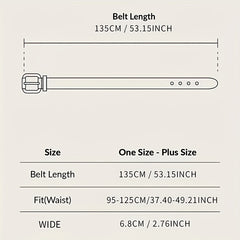 Wide PU Leather Belt Square Pin Buckle Vintage Dress Coat Girdle Women