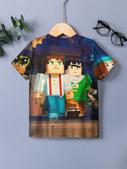 Boys Girls 3D Print Casual Tee Pop My World Graphic Street Wear
