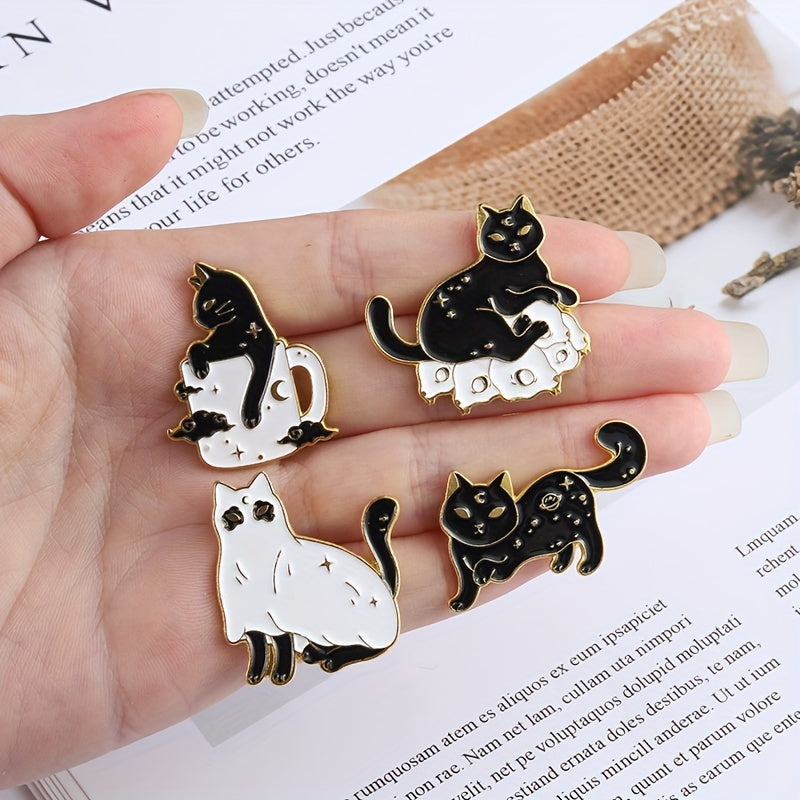 4pcs Cat Pin Badges For Girls DIY Accessories Perfect Gift