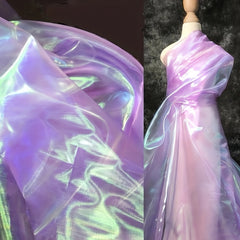 Colorful Laser Cloth Glass Yarn Organza Fabric 0.91m x 2.74m