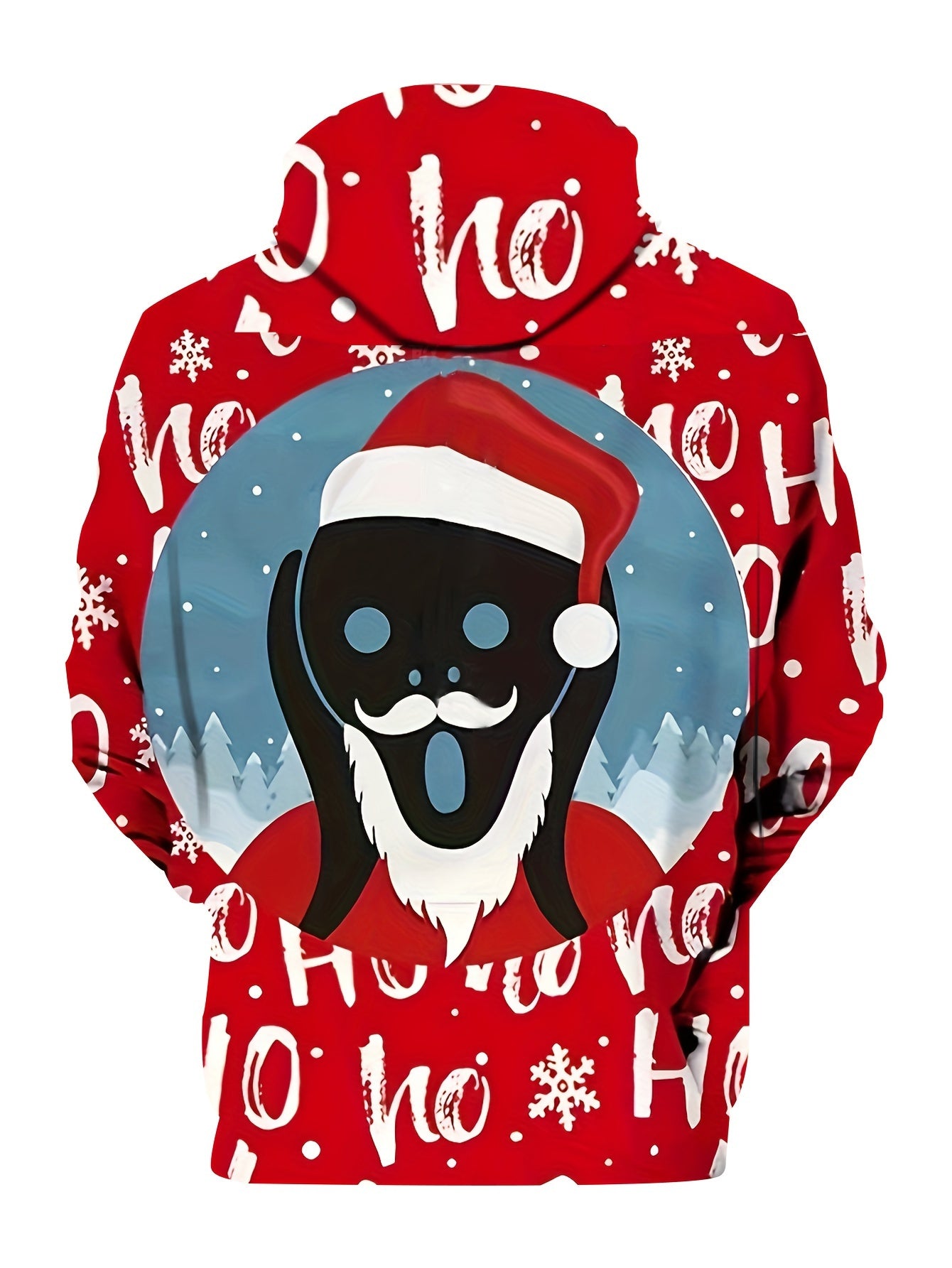 Christmas Santa Claus Print Hoodie Men's Pullover Hooded Sweatshirt