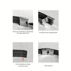 Men's Round Dial Quartz Watch & Letter Detail Bracelet Set