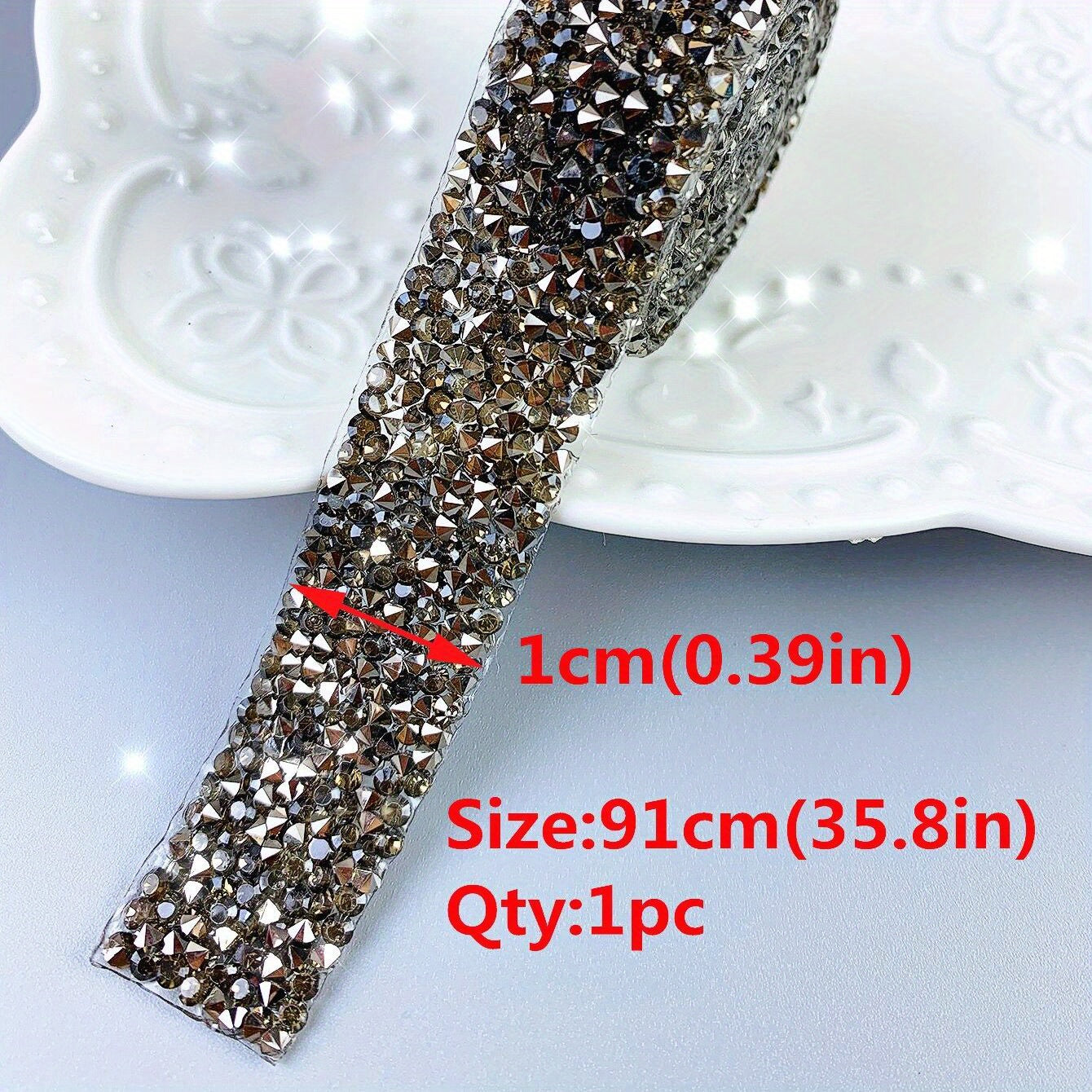 1yard Self Adhesive Crystal Rhinestone Ribbon Sticker Roll