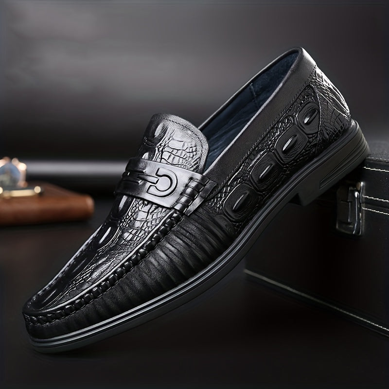 Men's Textured Non-Slip Dress Loafers
