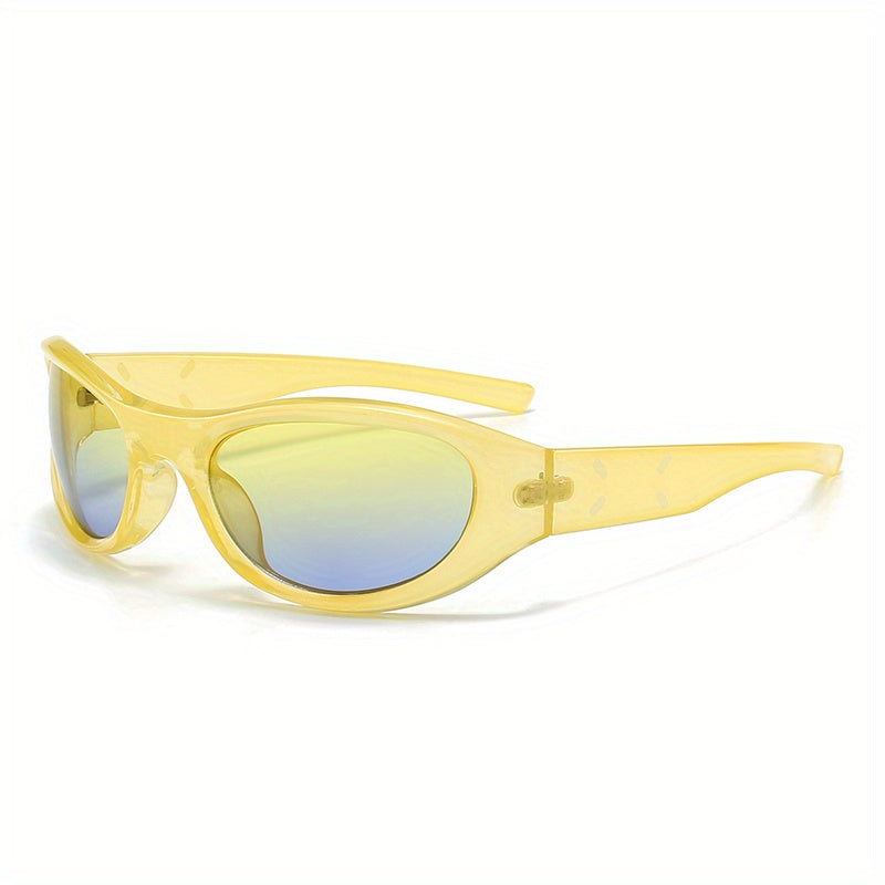 Wrap Around Sports Sunglasses For Women Men Futuristic UV400 Sun Shades