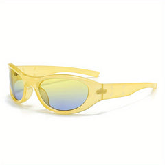 Wrap Around Sports Sunglasses For Women Men Futuristic UV400 Sun Shades