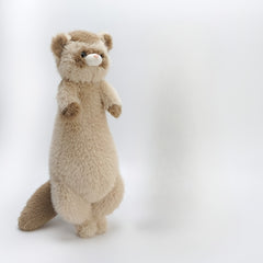 Soft Plush Ferret & European Mink Stuffed Animal Realistic Eyes Fluffy