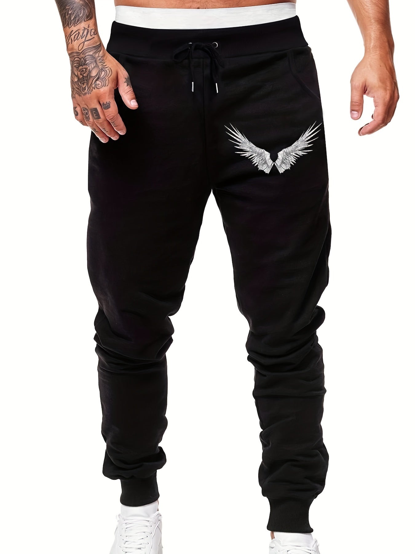 Wings Print Men's Drawstring Sweatpants Casual Jogger Pants