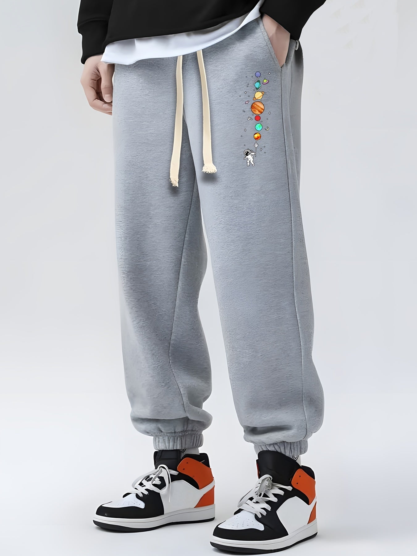 Astronaut & Planet Sweatpants Men's Casual Joggers