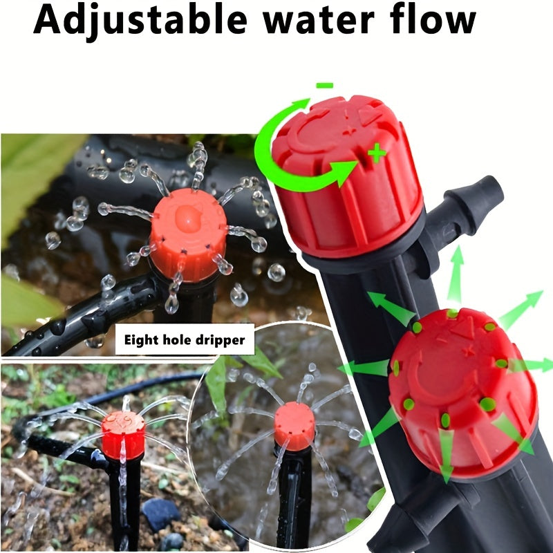 50pcs Adjustable 360 Degree Drip Emitters for 1/4 Drip Irrigation Tubing