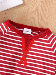 Baby Boy's Striped Contrast Pullover Top Sweatshirt