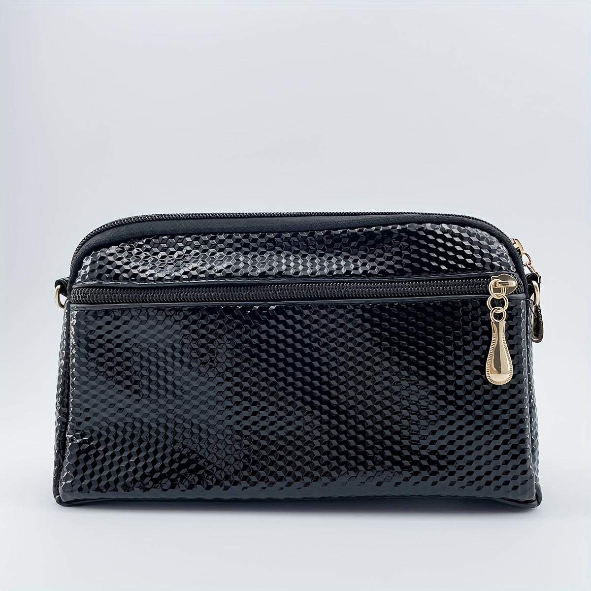 Leather Clutch Purse Zipper Around Handbag with Wristlet