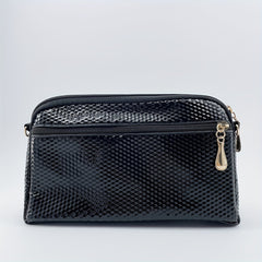 Leather Clutch Purse Zipper Around Handbag with Wristlet