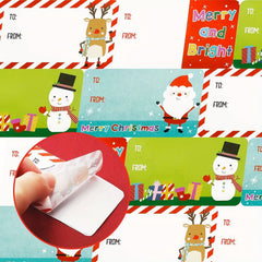 500pcs Santa Claus Stickers Self Adhesive Christmas Tags