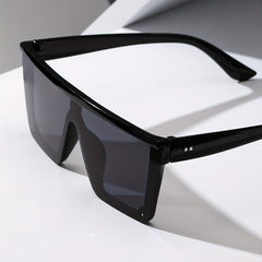 Square Frame Sunglasses UV400 Rivet Decor Minimalist Outdoor Eyewear