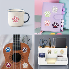 60pcs Paw Print Stickers Self Adhesive for Laptop Skateboard