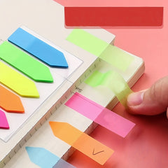 2pcs PET Fluorescent Sticky Notes Stickers N Times Student Office Bookmark