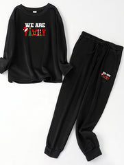  Christmas Lounge Set Women's Long Sleeve Top & Joggers Pajamas