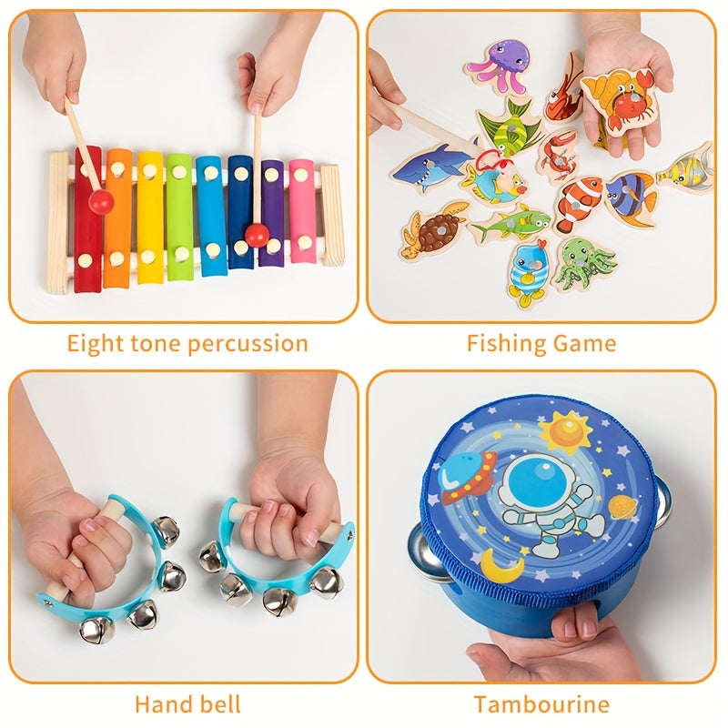 Wooden Montessori Toys Ringing Bells Beaded Ringing Bells Music Toys