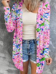  Solid Round Neck Button Up Cardigan