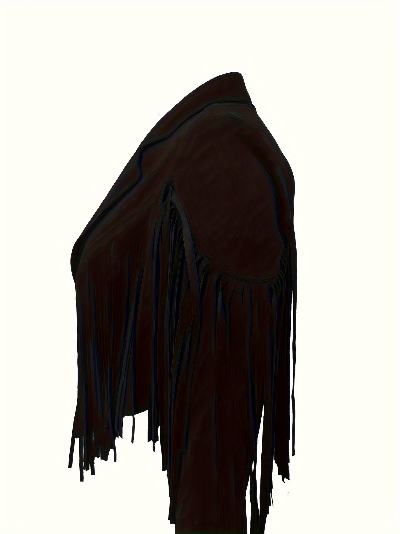  Solid Fringe Trim Crop Blazer