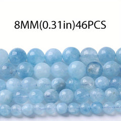 36pcs Aquamarine Natural Stone Beads for DIY Bracelet Necklace