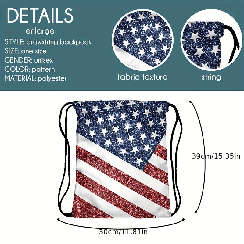 Independence American Flag Bag Backpack Outdoor Sports Bag