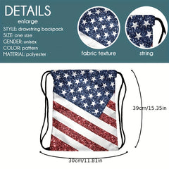 Independence American Flag Bag Backpack Outdoor Sports Bag