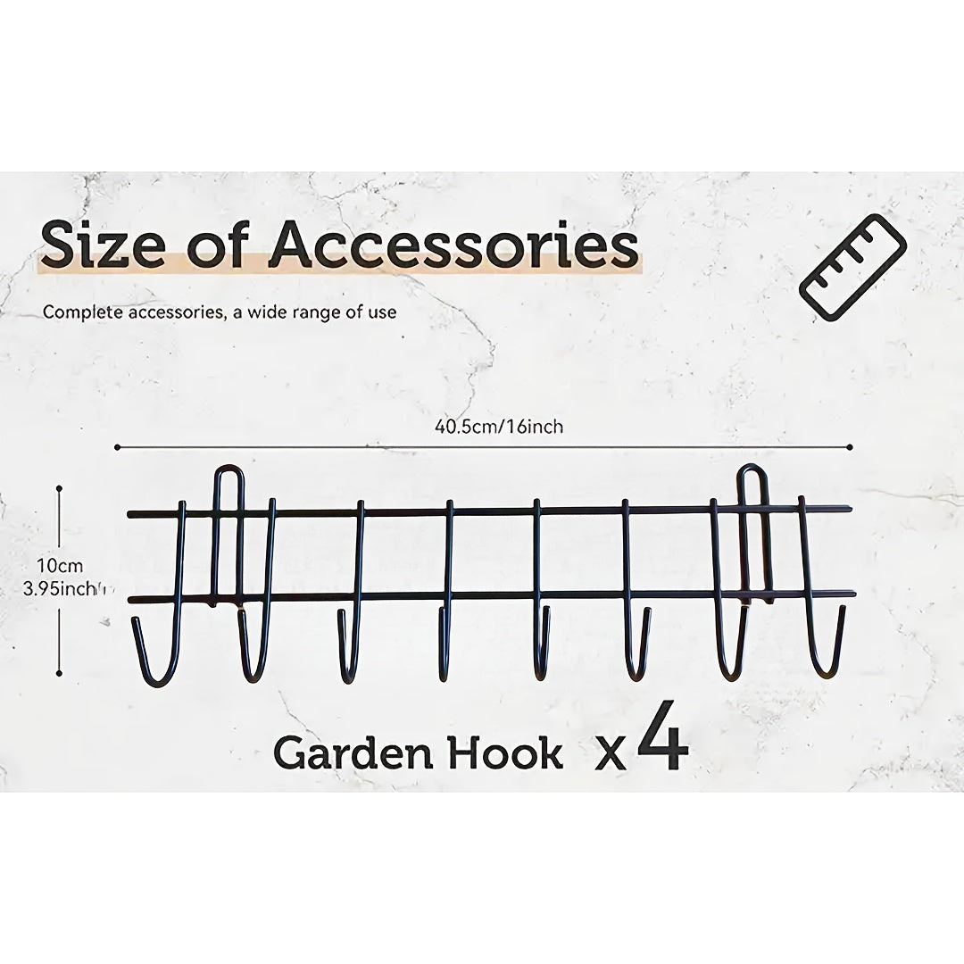 Heavy Duty Wall Storage Rack for Garden Tools Shovel Rake Broom