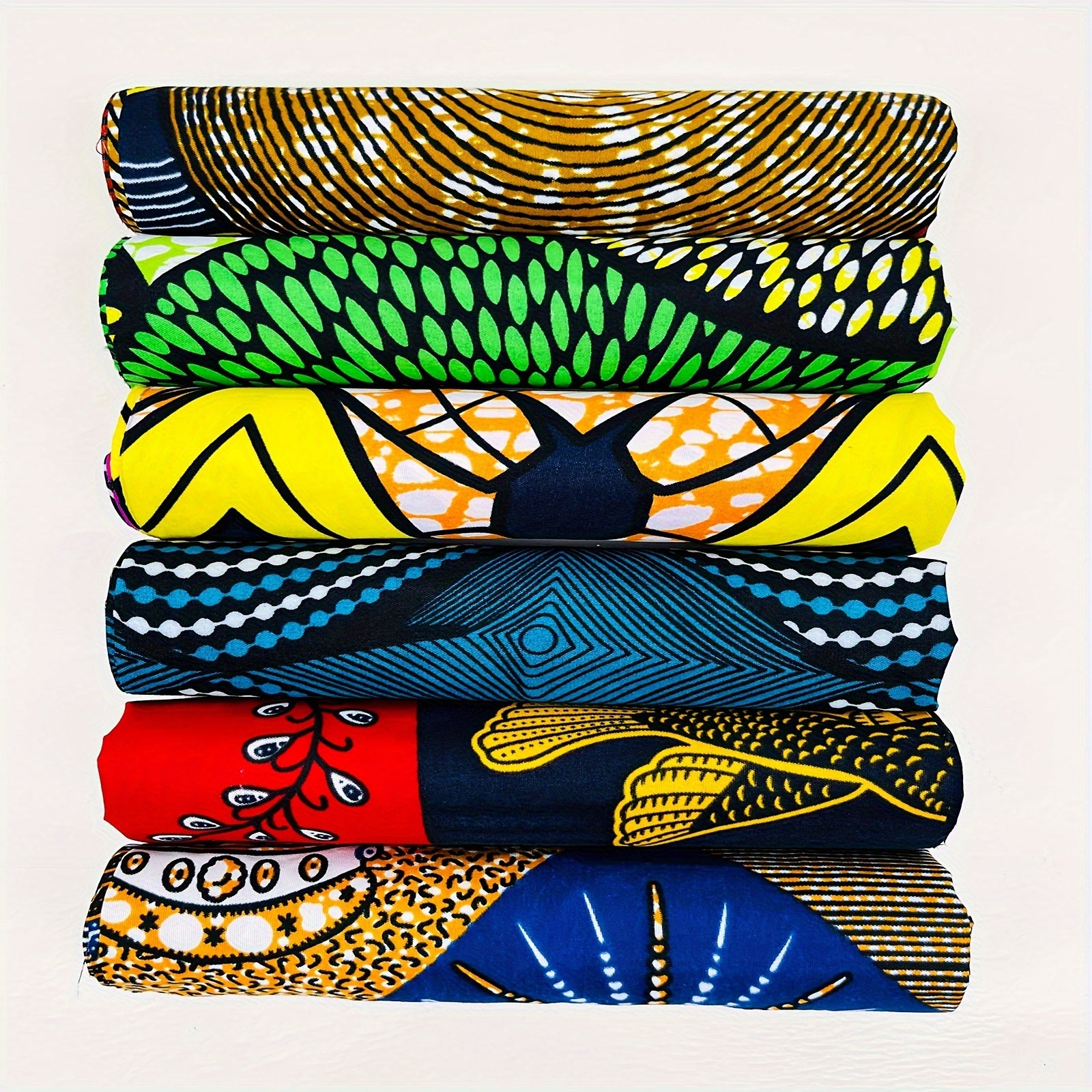 6pcs Ankara Printed Quilted Fabric for Sewing Facial Covering DIY