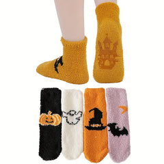 Halloween Print Socks & Fuzzy Women's Stocking