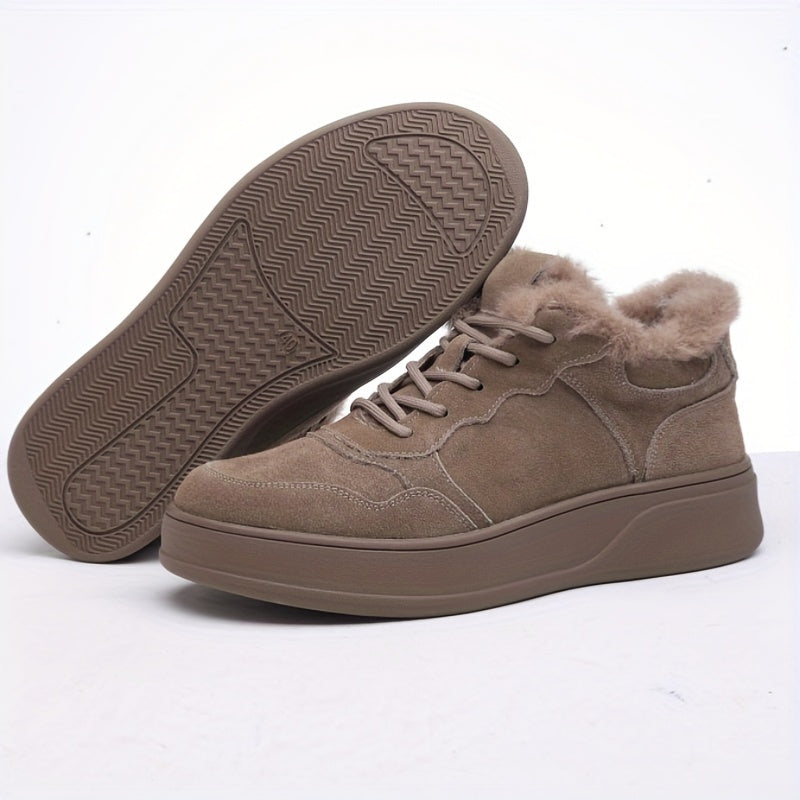 Women's Faux Fur Lining Winter Skate Shoes