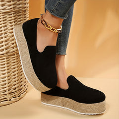 Women's Platform Espadrille Loafers Slip On Shoes