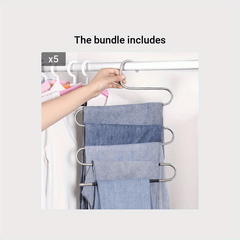 5 Layer Clothes Hanger Stainless Steel Non slip Pants Hanger