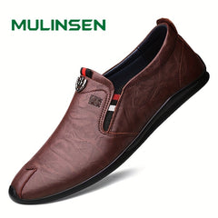 Men's PU Leather Loafer Shoes Non-Slip Slip On Driving Shoes