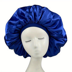 Extra Large Satin Bonnet Cap Wide Brimmed Nightcap Solid Hat