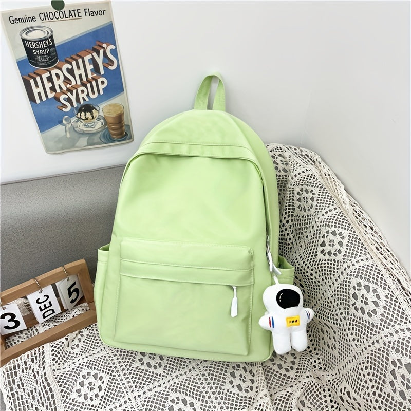Casual Student Bag Lightweight Backpack With Pendant